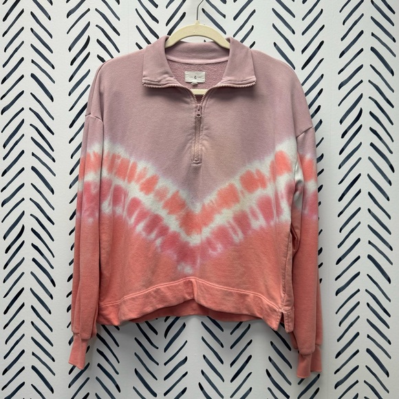 Lou & Grey Tie Dye Sweatshirt | Purple & Peach - S - Picture 1 of 3